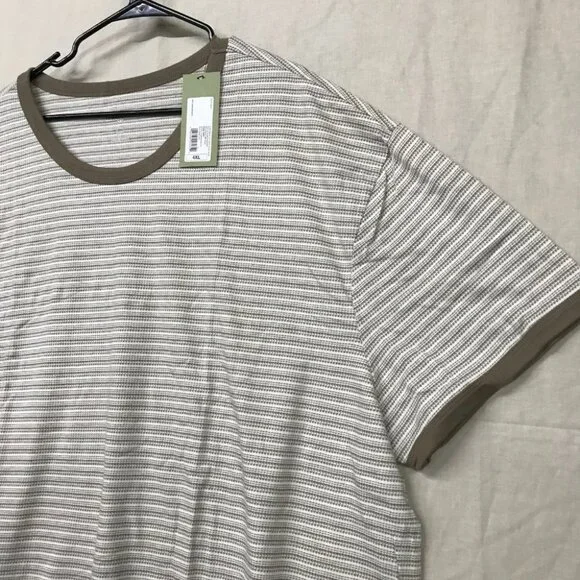 | Set of 12 Goodfellow & Co Mens 4XL Brown Short Sleeve Crew Neck T-Shirt Stripe - Picture 4 of 12